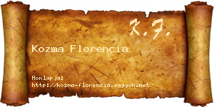 Kozma Florencia névjegykártya